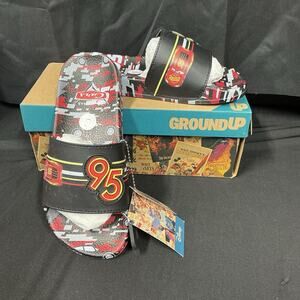 NEW Disney Cars Slides Sandals Size 3Y Lightning McQueen 95 Black Red Multicolor